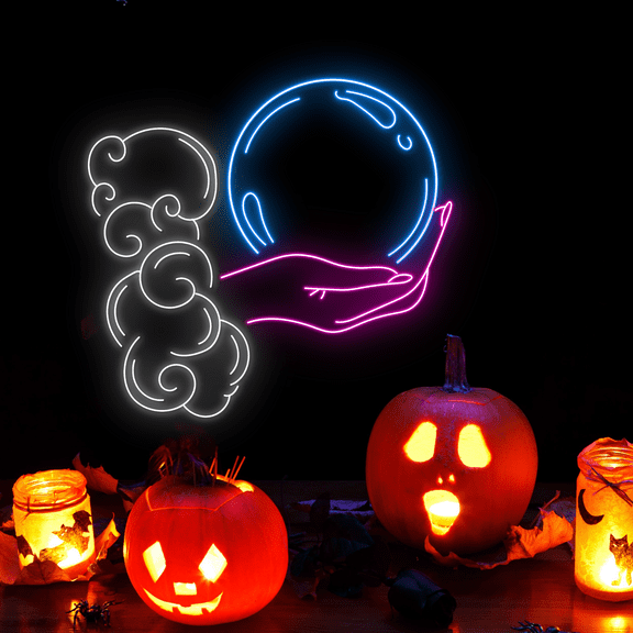 Magician Hand Neon Signs, Halloween Long-lasting Decor