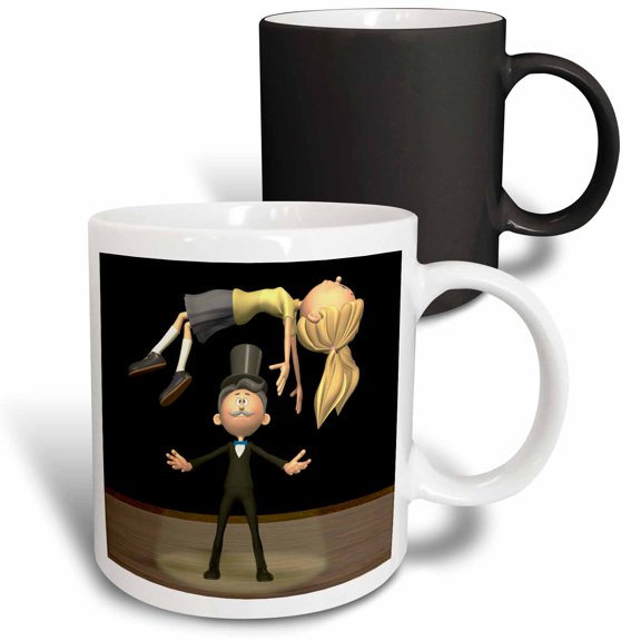 3drose, Magician Levitating a Woman in the Air, 11oz Magic Transforming Mug