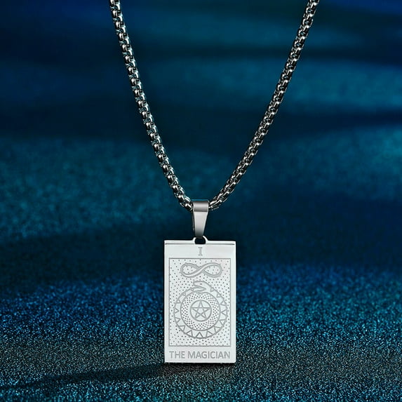 Magician Tarot Card Ouroboros Pendant Necklace Jewelry Best Friend Lucky Gift