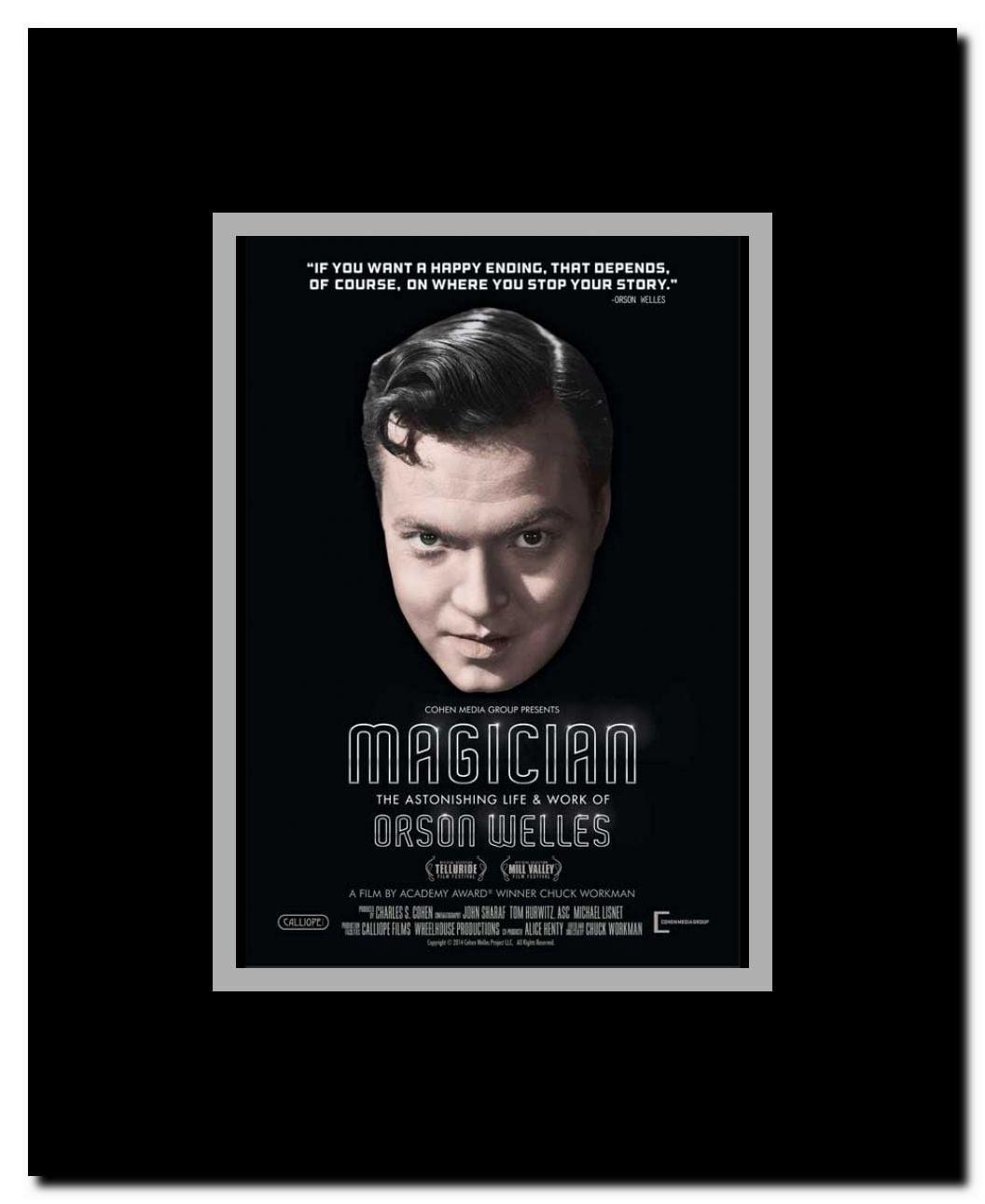 Magician: The Astonishing Life and Work of Orson Welles Framed Movie Poster