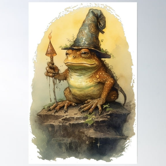 Magician Toad Frog Poster Wall Art, Modern Wall Decor, 8x12 UNFRAMED