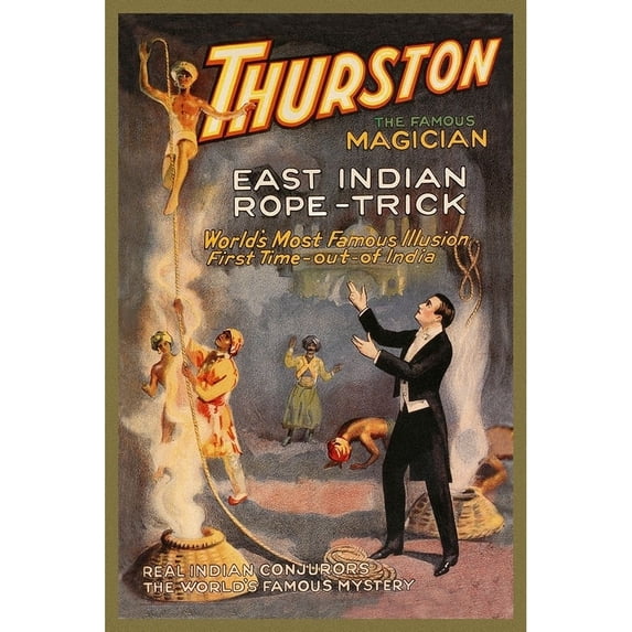 Magicians: East Indian Rope Trick: Thurston the Famous Magician Poster Print by Strobridge Strobridge