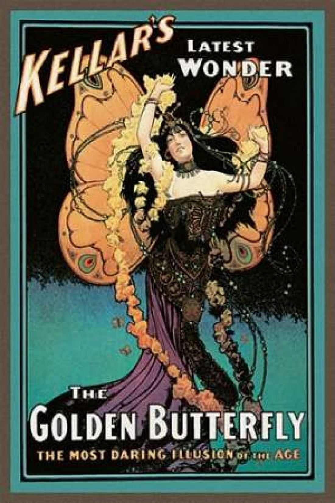 Magicians Golden Butterfly Kellars Latest Wonder Canvas Art - Strobridge (24 x 36)