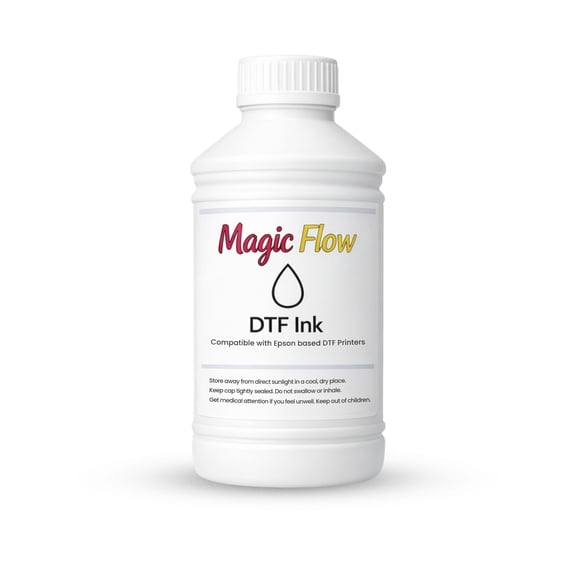 Magicline Solutions MagicFlow White DTF Ink 1000ml - High Opacity, Low Sedimentation White Transfer Ink for Epson XP600, i1600, i3200, L1800 & Epson-Based Printers