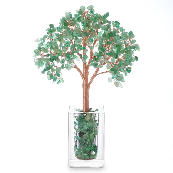 Magicmiracle Natural Aventurine Crystal Stone Tree, Chakra Tree of Life, Handmade Gemstone Bonsai Fengshui Plant for Meditation Yoga Positive Energy Office Decor, Birthday Gifts for Women, Mom