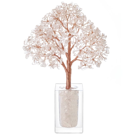 Magicmiracle Natural Clear Quartz Crystal Stone Tree, Chakra Tree of Life, Handmade Gemstone Bonsai Fengshui Plant for Meditation Yoga Positive Energy Office Decor, Birthday Gifts for Women, Mom