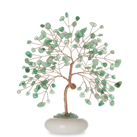 Magicmiracles Healing Crystal Tree with Whiter Jade Base,Fend Shui Tree for Good luck, Healing Stones for Office Desk Decor Home Living Room Decorations,Birthday Mother'Day Gift for Women Mom