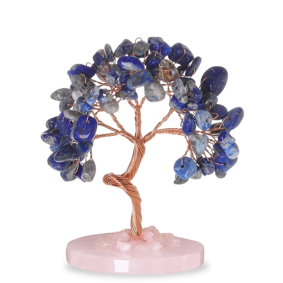 Magicmiracles Mini Healing Crystal Tree of Life Handmade Lapis Lazuli Crystal Tree, Birthday & Wedding Gift for Women/Men, Office Desk & Home Decor for Good Luck, Positive Energy, Abundance