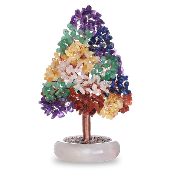Magicmiracles Seven Chakra Feng Shui Energy Tree Healing Crystal Tree Money Tree Bonsai for Home Decor Meditation Spiritual Gift for Women