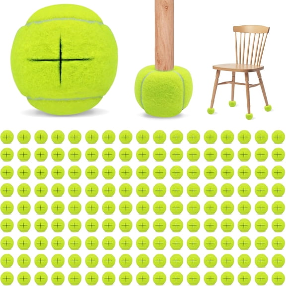 Magicorange 120 Pack 2.5inch Precut Tennis Balls for Furniture Legs and Floor Protection (1.5" Incision Size, Yellow)