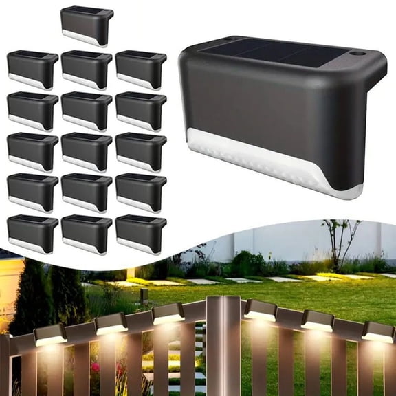 Magicorange 16 Pack Solar Deck Lights, Outdoor LED Garden Lights Waterproof for Stairs, Terraces, Fences, Courtyards, Walls, Railings Decoration (Warm White)