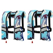 Magicorange 2 Pack Automatic Inflatable Life Jacket with Whistle, Adult Adjustable PFD Preserver Vest for Boating, Fishing, Sailing, Swimming