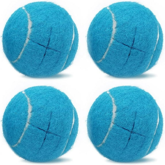 Magicorange 4 PCS Precut Walker Tennis Balls for Furniture Legs and Floor Protection, Heavy Duty Long Lasting Felt Pad Glide Coverings (Light Blue)