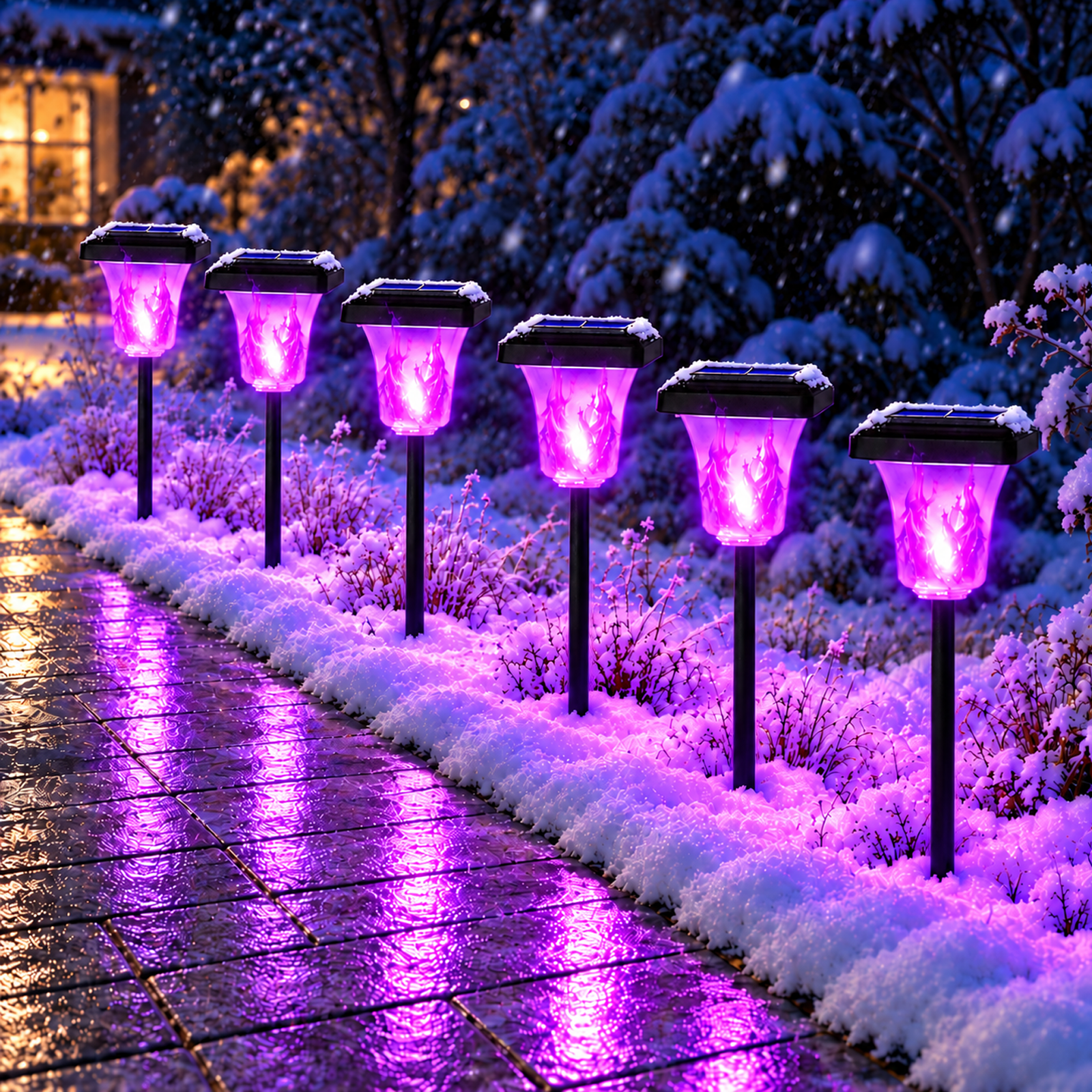 Solar Lighting Set Magicorange 6 Pack Solar Lights Outdoor Waterproof, Solar Torch Lights ...