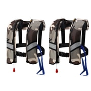 Magicorange Adult Automatic Inflatable Life Jacket, White Camouflage, 2 Pack