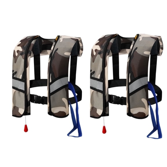 Magicorange Adult Automatic Inflatable Life Jacket, White Camouflage, 2 Pack