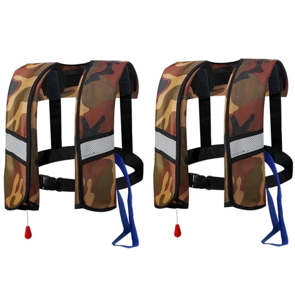 Magicorange Automatic Inflatable Life Jacket, Neoprene Green Camouflage, 2 Pack