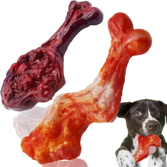Magicorange Dog Chew Toys for Aggressive Chewers, Nylon Durable Dog Toys, Tough Chew Toys (Bacon Flavor, 2 Pack)