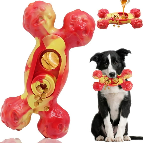 Magicorange Dog Chew Toys for Aggressive Chewers, Tough Nylon Hide and Eat Chewing Bones, Pet Interactive Toys (Bacon Flavor, Orange)