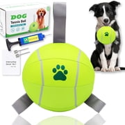 Magicorange Dog Toys Ball with Straps for Medium & Large Dogs, Interactive Tug of War Dog Toy for Pet Interaction, Play, and Struggle Yellow, 6 Inch