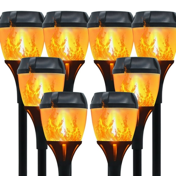 Magicorange 8 Pack Upgrade Solar Torch Lights with Flickering Flame, Waterproof Outdoor Solar Lights for Christmas, Garden, Landscape, Path, Yard, Patio