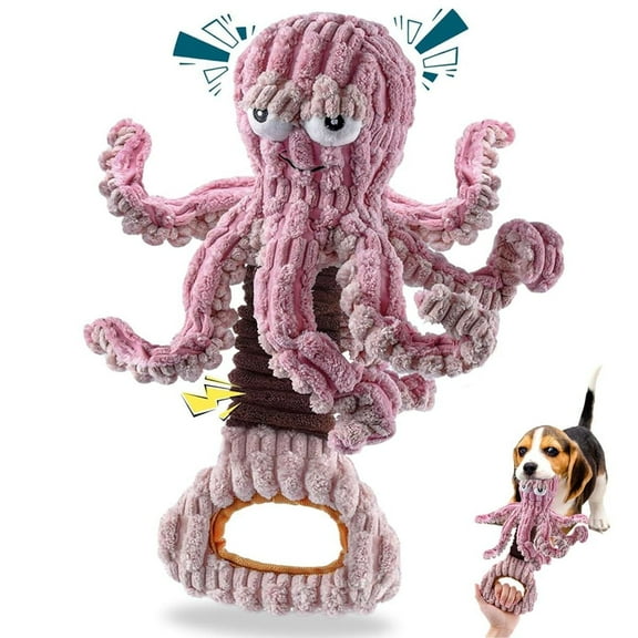 Magicorange Squeaky Dog Toys, Tug of War Dog Toy, Octopus Type Interactive Toys (Purple)