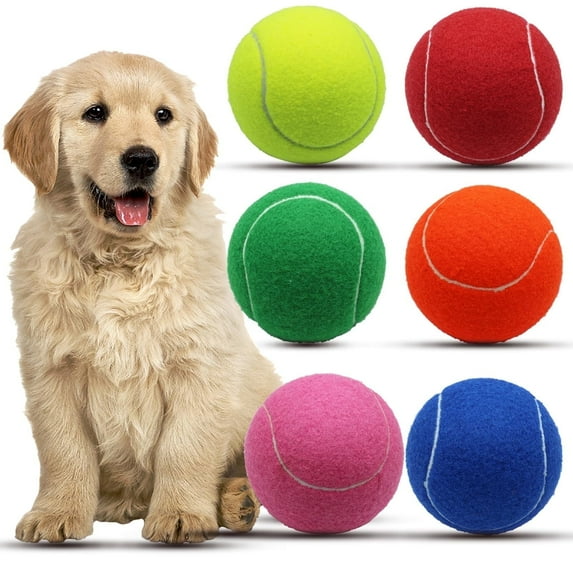 Magicorange 6 Pack Tennis Balls for Dogs, 4 inch Oversize Giant Pet Interactive Playing Balls, Chew Toy for Outdoor / Indoor Sports