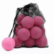 Magicorange Tennis Balls, 12 Pack Tennis Balls for Dogs, Pet Dog Playing Balls, Come with Mesh Bag for Easy Transport, Colorful Easy Catching Pet Dog Balls (Pink, 2.58 inch)