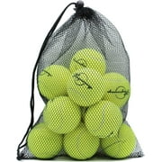 Magicorange Tennis Balls, 12 Pack Tennis Balls for Dogs, Pet Dog Playing Balls, Come with Mesh Bag for Easy Transport, Colorful Easy Catching Pet Dog Balls (Yellow, 2.58 inch)
