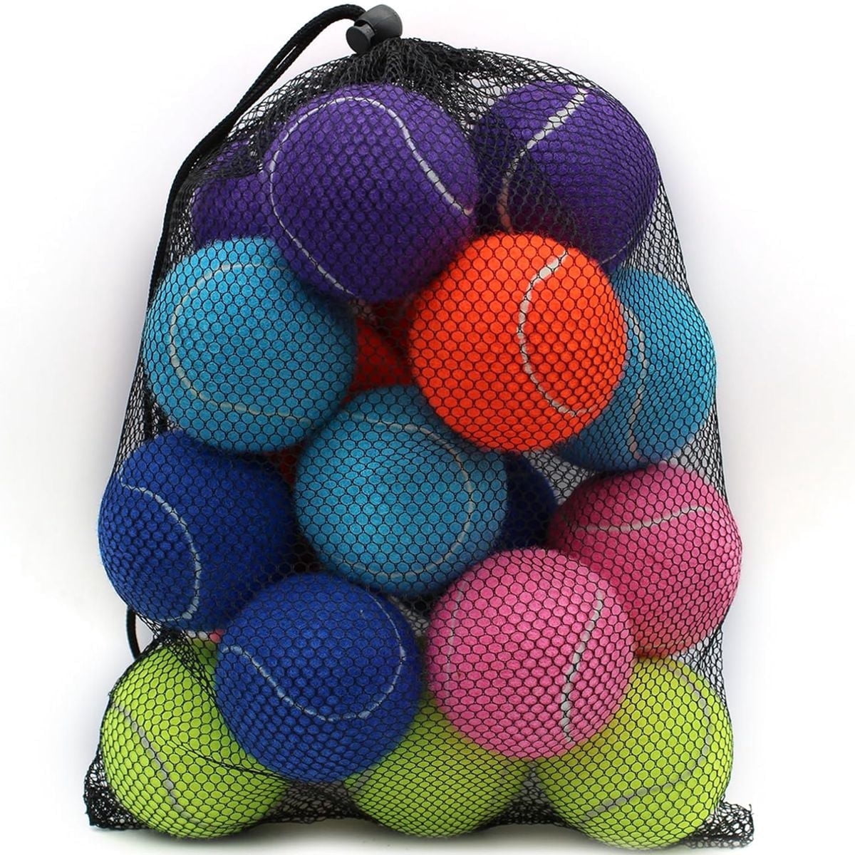 Magicorange Tennis Balls 2.58 inch, 18 Pack Training Practice Balls with Mesh Bag, Pet Dog Playing Balls (Multicolor)