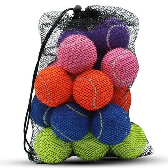 Magicorange Tennis Balls, 20 Pack Tennis Balls for Dogs Playing and Training, High Elasticity Practice Tennis Balls for Beginner with Mesh Bag (20 Mix, 2.58 inch)