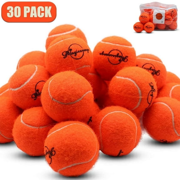 Magicorange Tennis Balls 30 Pack, 2.58 Inch Advanced Training Practice Balls for Beginner, Pet Dog Playing Balls (Orange)