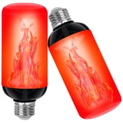 Magicorange Upgraded LED Flame Light Bulbs, E26 Base Flickering Light Bulbs 3 Mode Red, 2 Pack