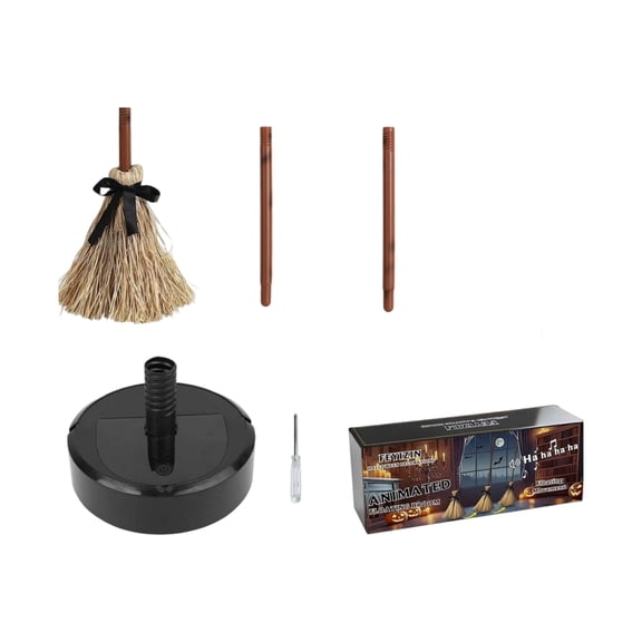 Magics Floating Brooms Halloween Decoration Motion Activated Dancing LED Lights Spookys Sound Effect Indoor Outdoor Haunteds Party