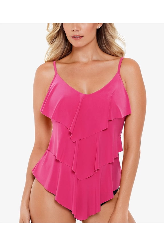 ROSE Rita Tiered Slimming Tankini Swim Top, US 10