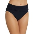 thumbnail image 1 of Magicsuit Shirred Bikini Bottoms, Black, 12, 1 of 2