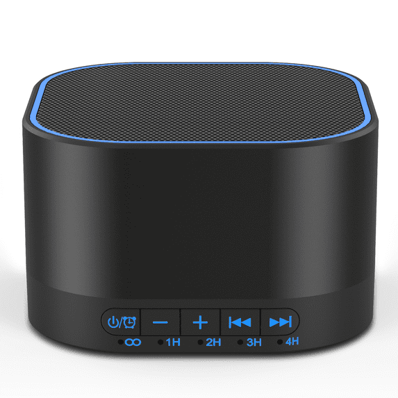 Magicteam White Noise Machine with 20 Non Looping Natural Soothing Sounds and Memory Function 32 Levels of Volume Powered by AC or USB and Sleep Sound Timer Therapy,Black