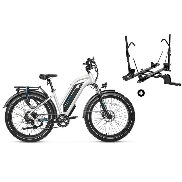 Electric Bike With 100 Mile Range Magicycle Magicycle Cruiser Pro Mid Step-Thru Electric Cruiser Bike