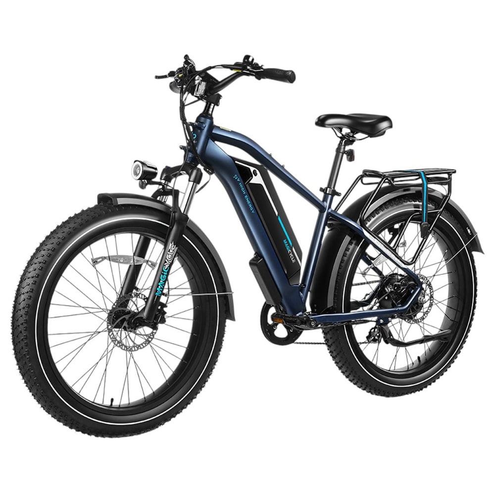 Magicycle Cruiser Pro Step-over Electric Bike, 750W Motor, 52V 20Ah Battery, 26 Fat Tires, 28mph , 100 Miles , Hydraulic Disc Brake, Hydraulic Suspension Front Fork, Shimano - Blue
