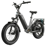 Magicycle Deer 2.0 Step-thru Electric Bike, 1000W Motor, 52V 20Ah Battery, 20 Tires, 32mph , 120 Miles Range, Hydraulic Disc Brakes, Torque Sensor, Full Suspension - Grey