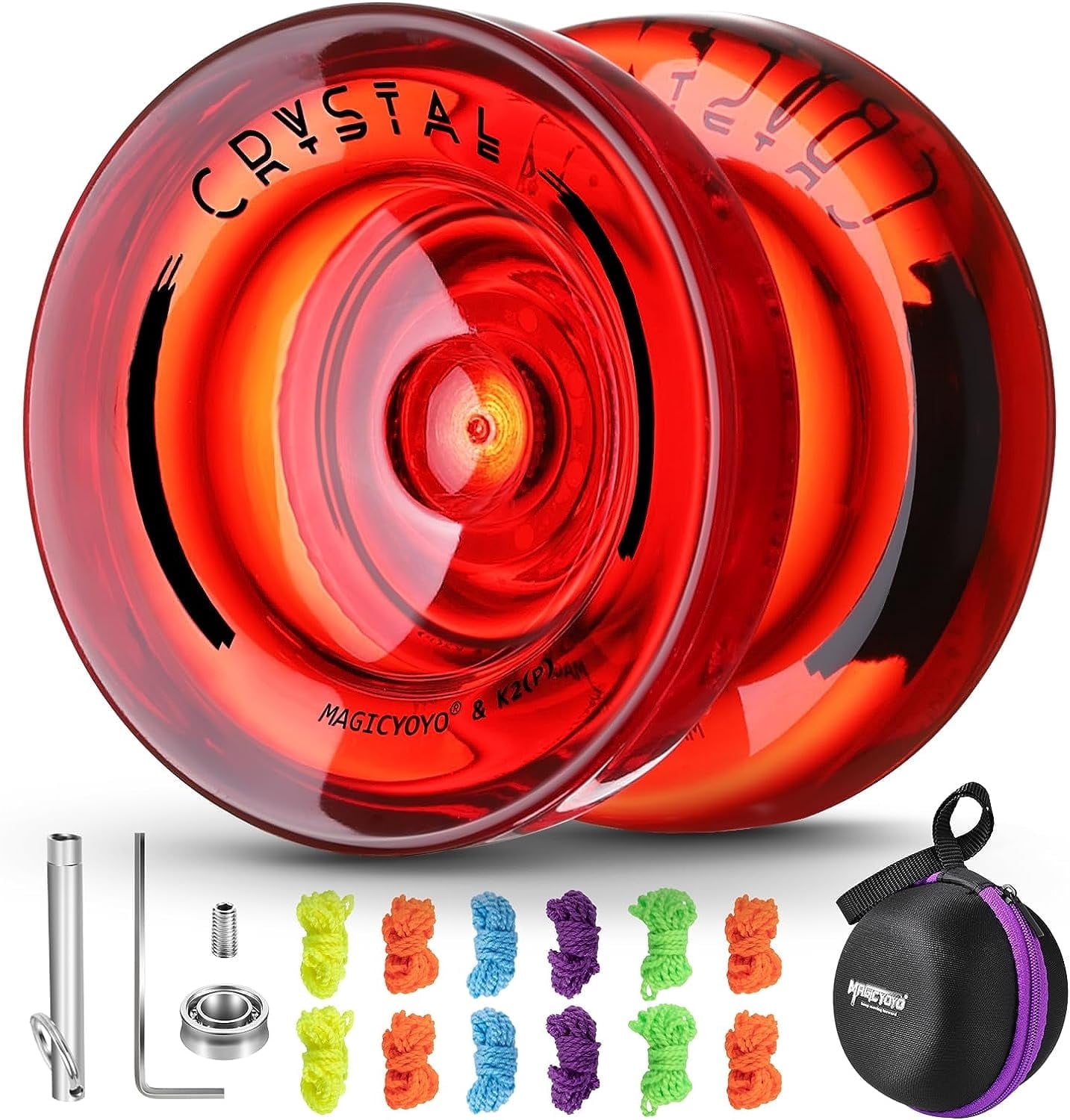 Magicyoyo Responsive Yoyo K2 Crystal Red Dual Purpose Plastic Yo