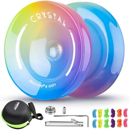 Magicyoyo Professional Yoyo K2 Responsive Yo-Yo for Kids, Solid Plastic Yo Yo (Blue Pink Yellow Gradient)