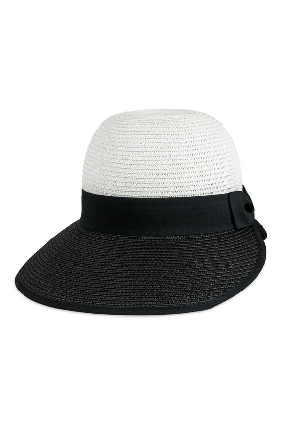 Adult Women's Paper Straw Garden Two Tone Sun Hat