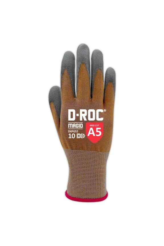 : D-ROC DX+ Technology Gauge Polyurethane Palm Coated Coreless Touchscreen Gloves - Medium / 8