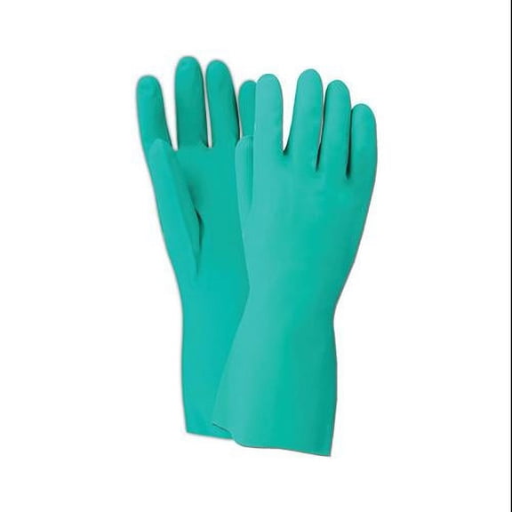 Magid RSF18T Comfort Flex 18 Mil Flock-Lined Diamond Grip Nitrile Gloves, Large