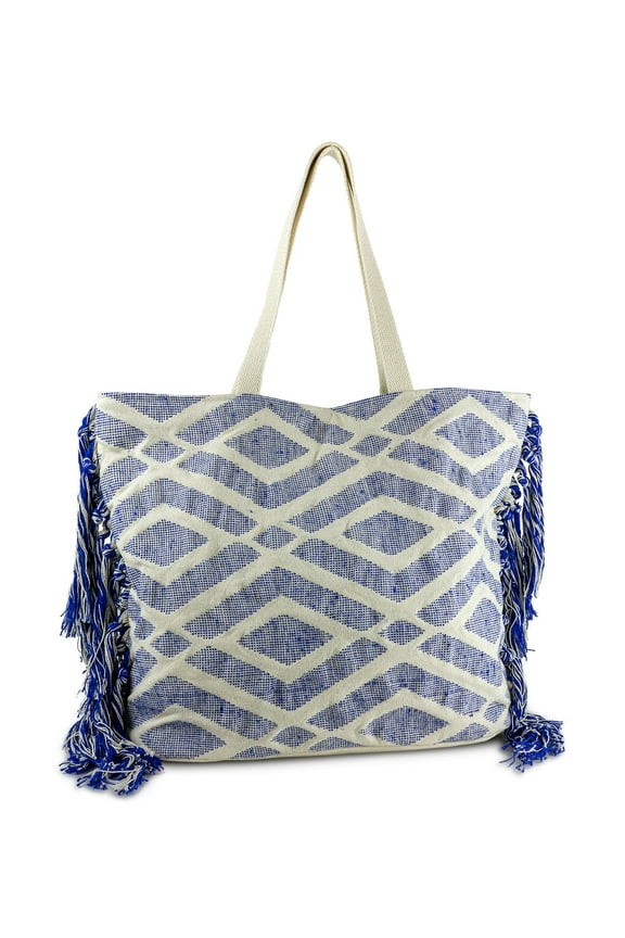 Women's Beach Tote with Side Fringes