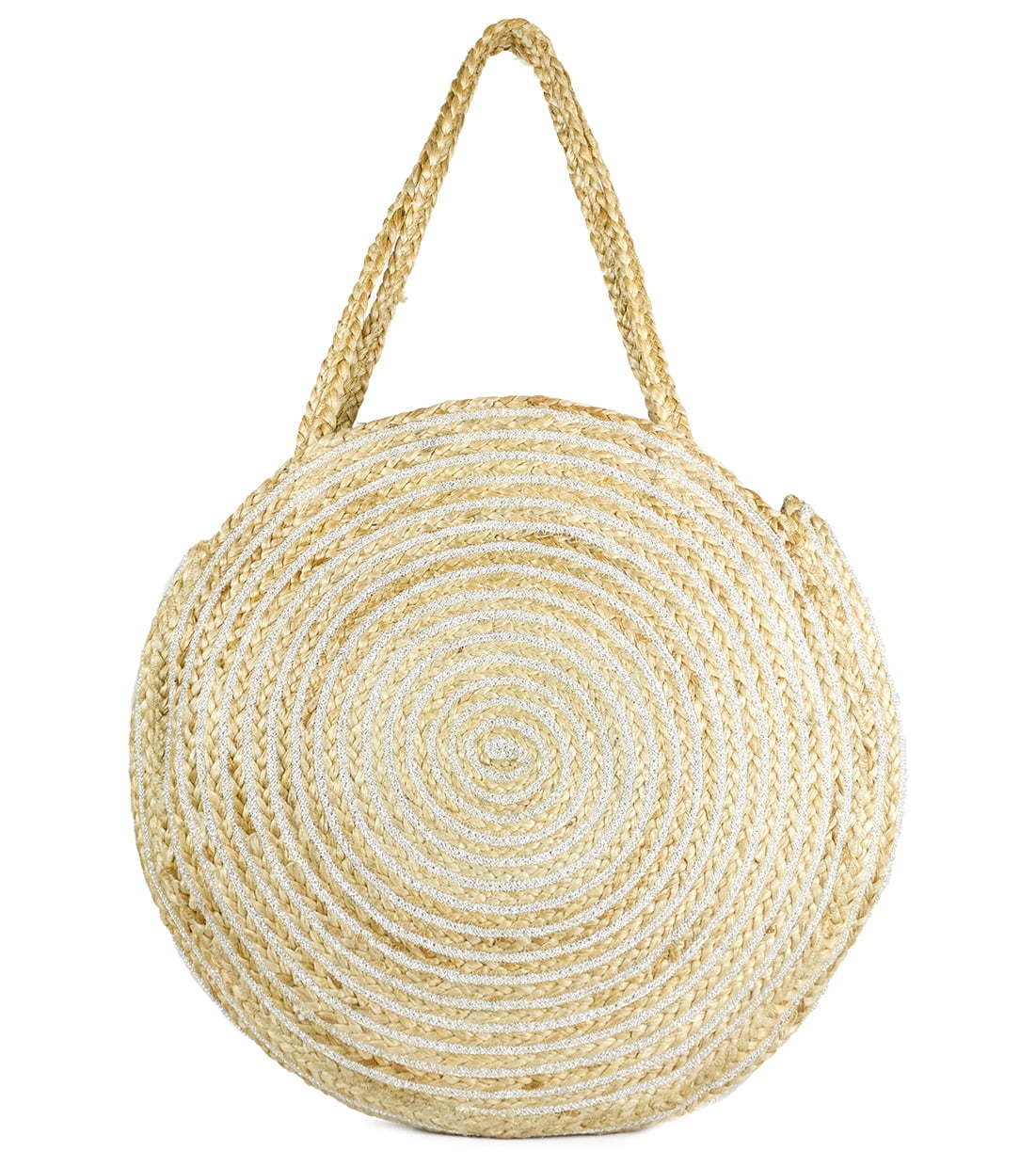 Magid Women's Circle Woven Jute Oversized Beach Tote Bag