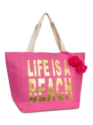 Red and Pink Flower Print Tote Bag Week-end Bag Beach Bag 