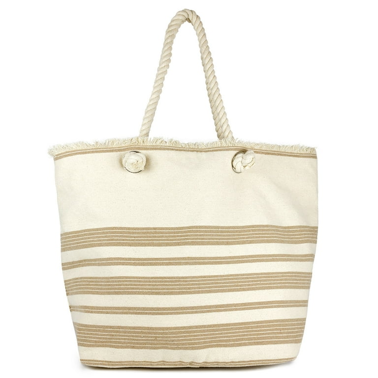 Magid Women s Spring Oversized Cotton Tote Bag with Rope Handle Natural Walmart