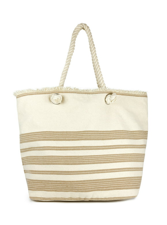 Magid Women's Spring Oversized Cotton Tote Bag with Rope Handle Natural